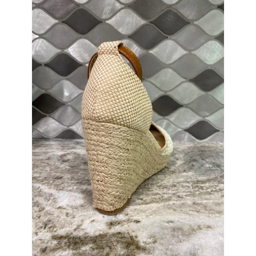 Torrid Women Cream Lace Espadrille Wedge Heels Size 8W